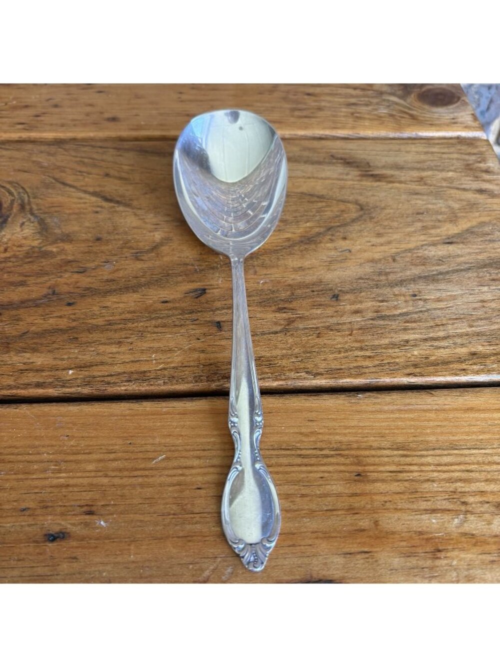 International Wm Rogers Precious Mirror Silverplate Casserole Spoon 9”